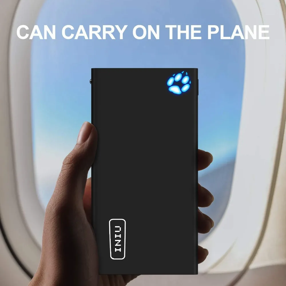 INIU 10000 мАч а внешний аккумулятор, два USB, портативное зарядное устройство, внешний аккумулятор для iPhone Xiaomi Mi телефона, внешний аккумулятор
