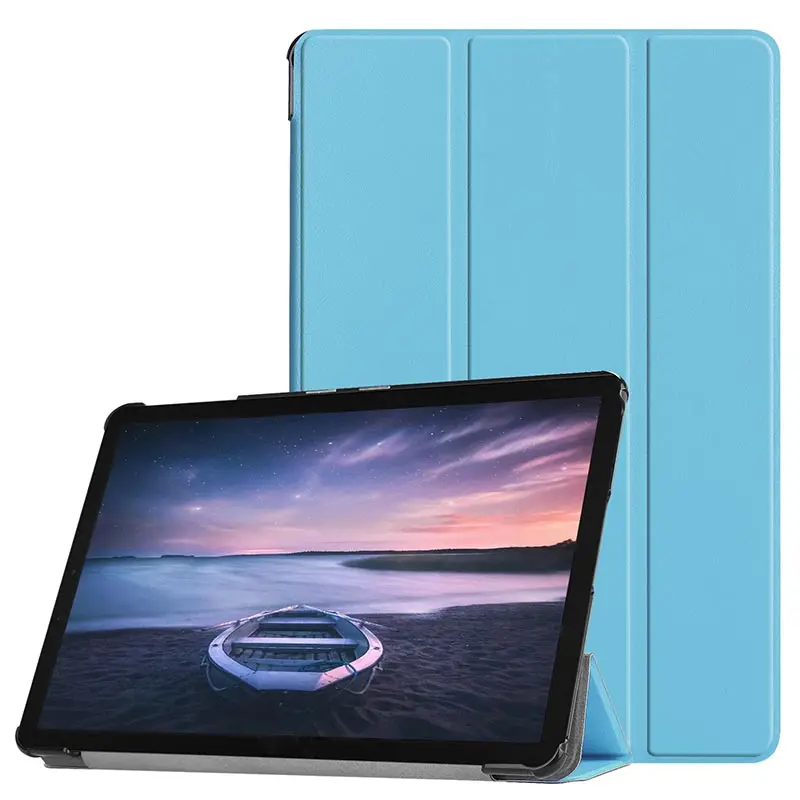 Чехол для samsung Galaxy Tab S4 10,5 дюймов SM T830 T835 кожаный Умный Магнитный трехслойный чехол-подставка для samsung Galaxy S4 10,5 - Цвет: Sky blue