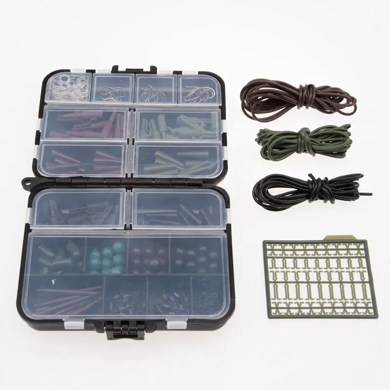 Рыболовные снасти коробка комплект карпа безопасности весовые зажимы крючки