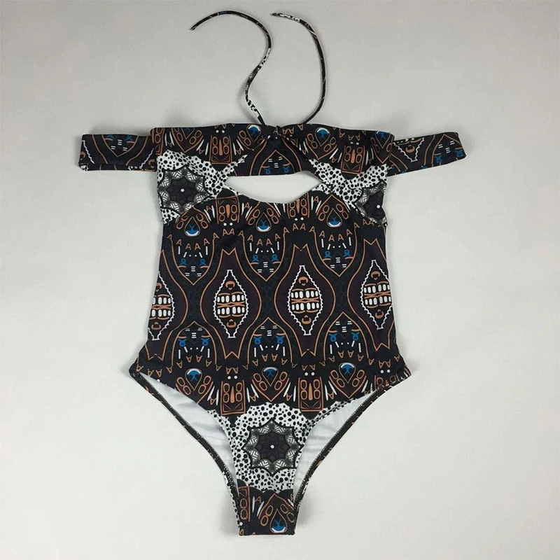 Новый сексуальный сплошной белый купальный костюм женский цветочный кофе печати