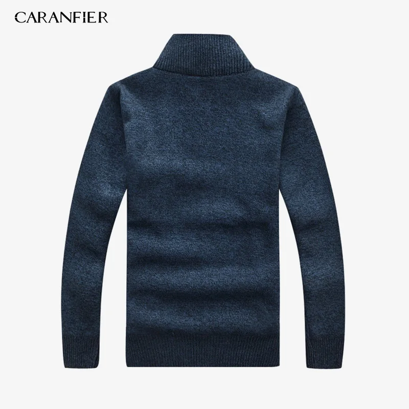 CARANFIER, 3 шт., новинка, мужские свитера, толстые, теплые, зимние, на молнии, пуловер, кашемир, шерсть, свитер, для мужчин, трикотаж, Homme, размера плюс, 3XL