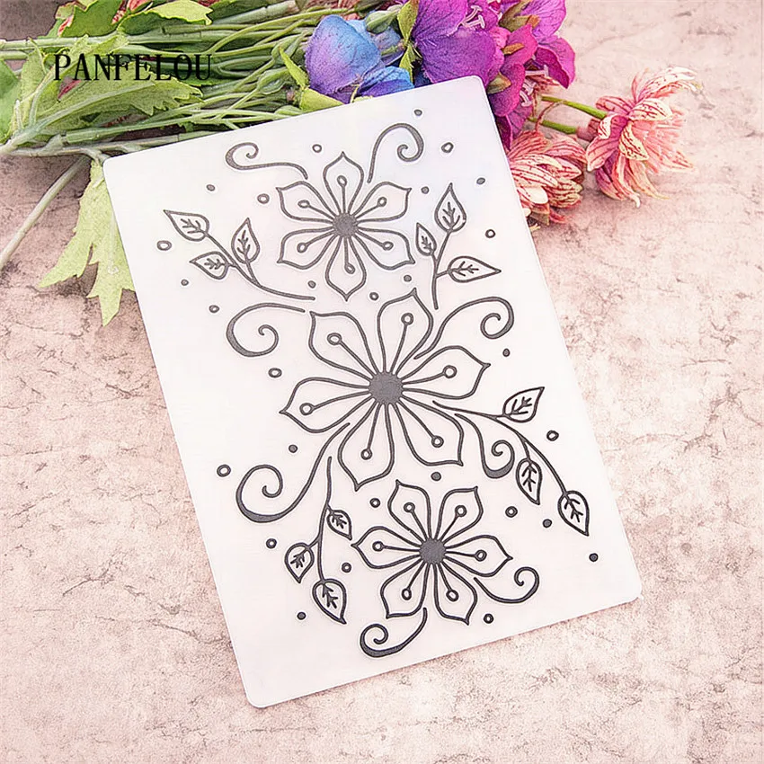 PANFELOU Романтические цветы тиснение папки пластиковые для скрапбукинга DIY шаблон