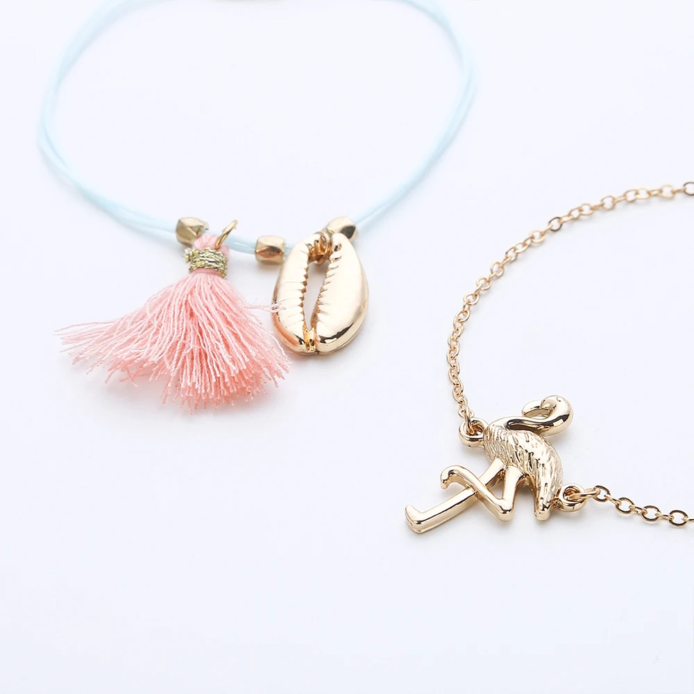 3 шт./компл. Модные женские браслеты птица арбуз узор в виде ракушки кисточкой