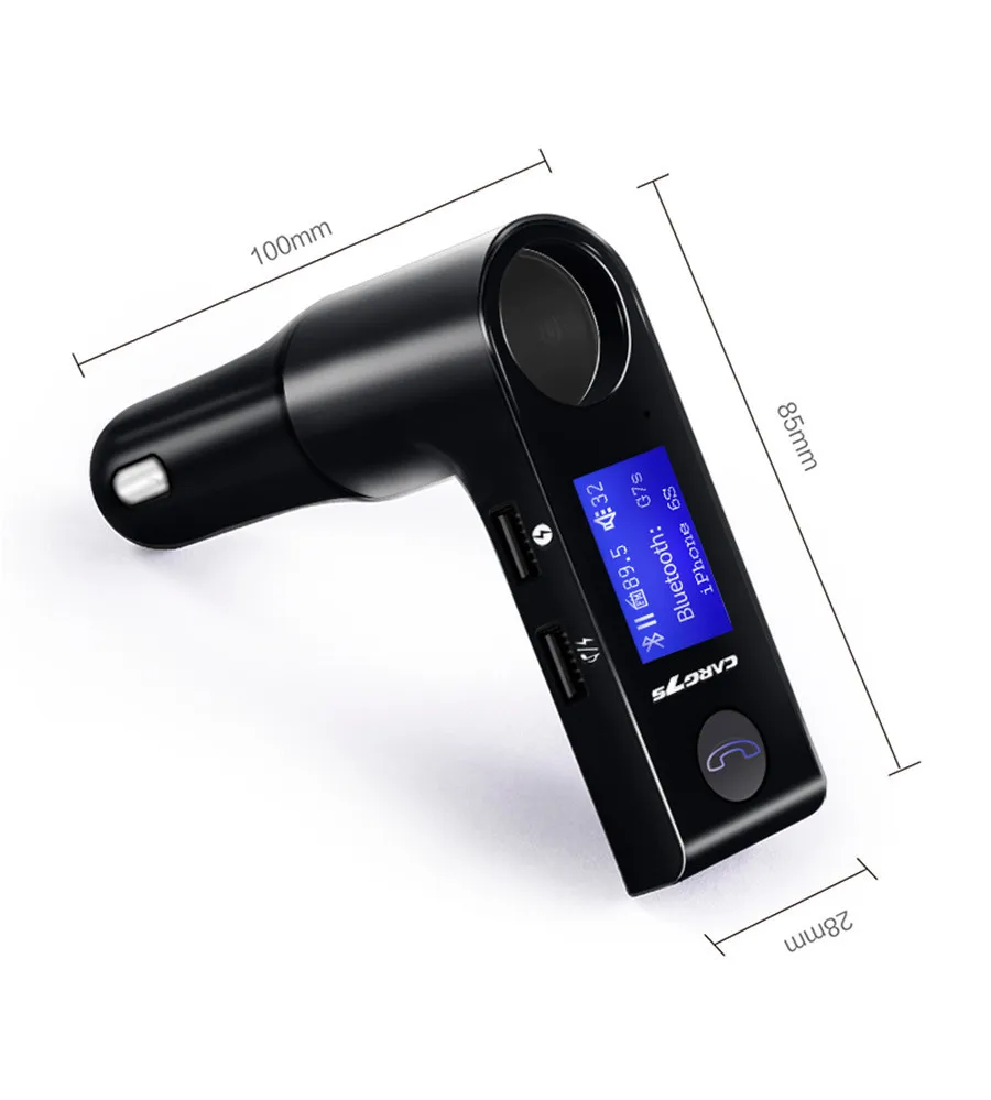 Автомобильный прикуриватель MP3 Bluetooth передатчик приемник громкой связи двойной USB Bluetooth плеер Aux передатчик автомобильное зарядное устройство G7S