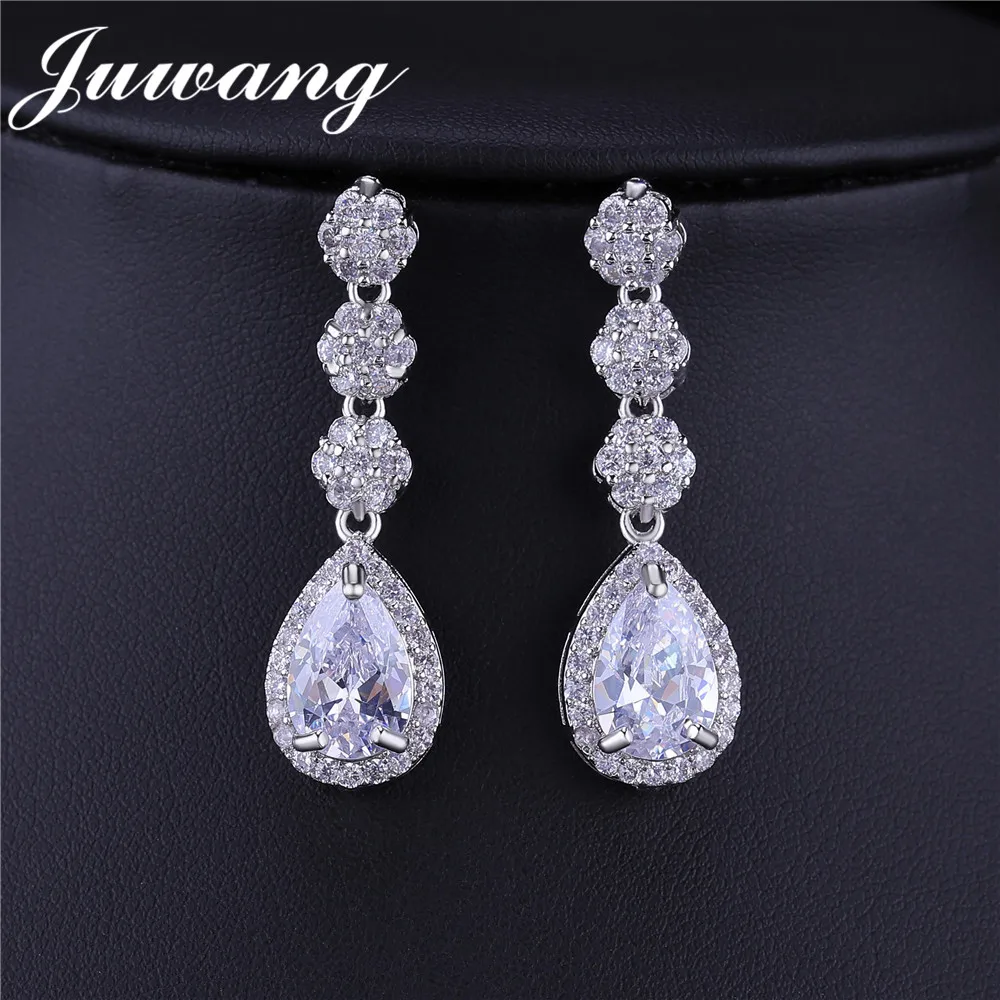 Женский свадебный комплект ювелирных изделий в форме капли воды|Ювелирные