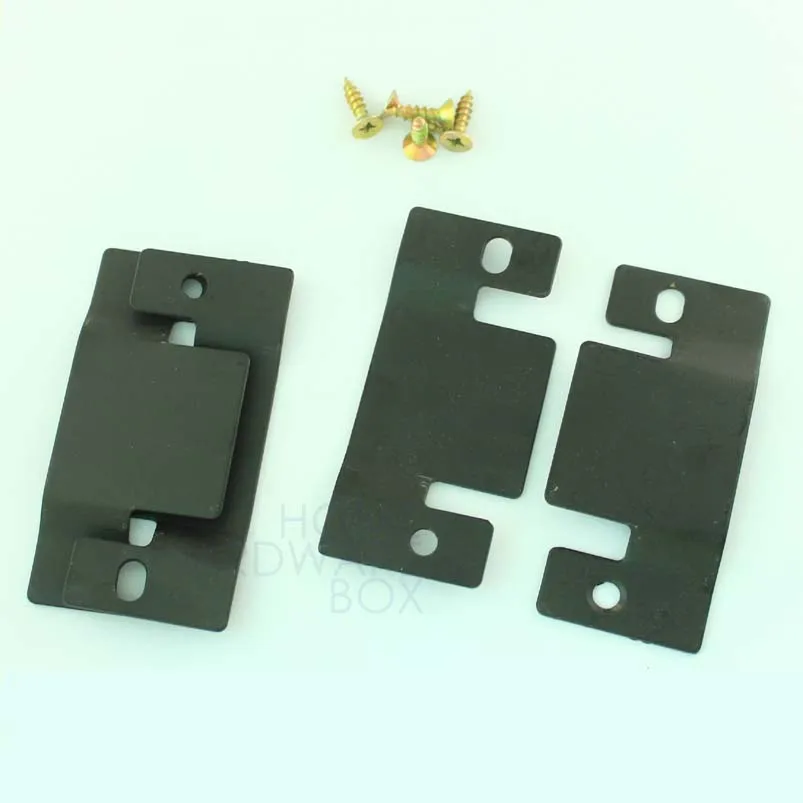 sectional sofa connector bracket interlock joint black metal two pairs |