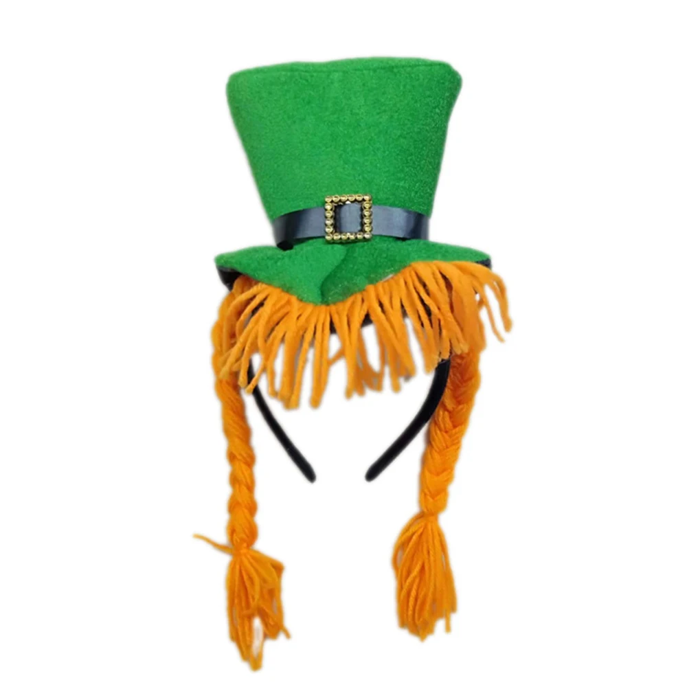 Унисекс модная зеленая шляпа Leprechaun с плюшевой шляпой карнавальный костюм