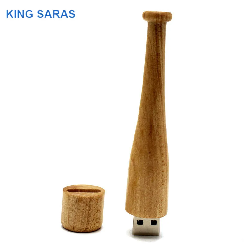 KING SARAS деревянный 64 Гб usb флеш-накопитель ручка привода 4 ГБ 8 ГБ 16 ГБ 32 ГБ Клен бейсбольная бита usb2.0
