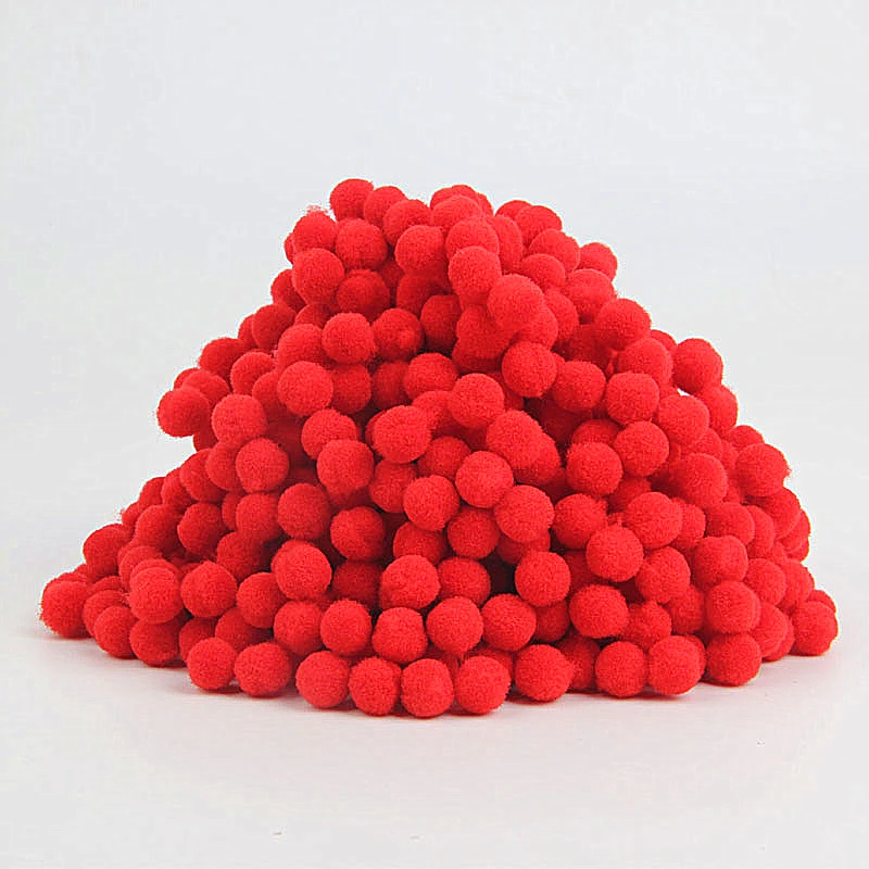 8mm 20g 488pcs Помпон красного цвета 8 мм, 10 мм, 15 мм, 20 мм, 25 мм, 30 мм, шарики с помпоном для рукоделия, вечерние, для дома, свадьбы, декора одежды, шитья, детские игрушки, товары для рукоделия, 20 г - Цвет: 8mm 20g 488pcs