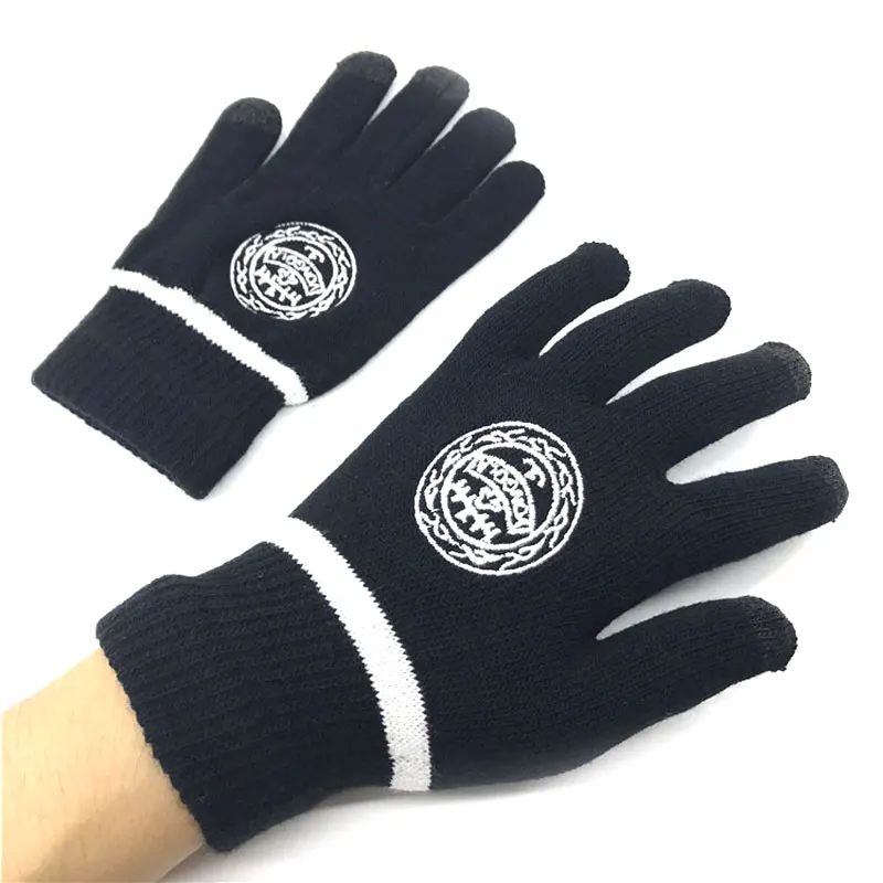 

Модные перчатки унисекс с сенсорным экраном на весь палец Hitman Reborn Vongola, вязаные перчатки в полоску, зимние теплые варежки на запястье, эласти...