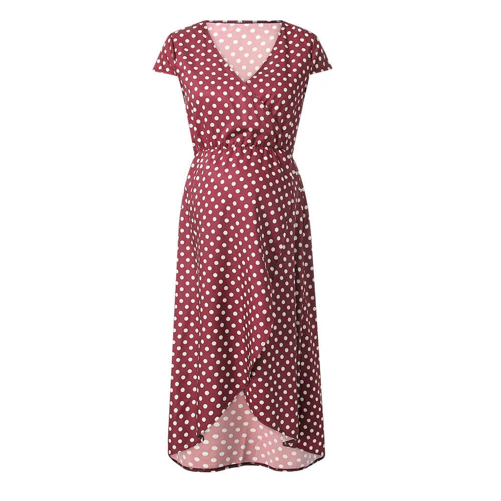 Женские платья для беременных модное сексуальное платье в горошек с v образным