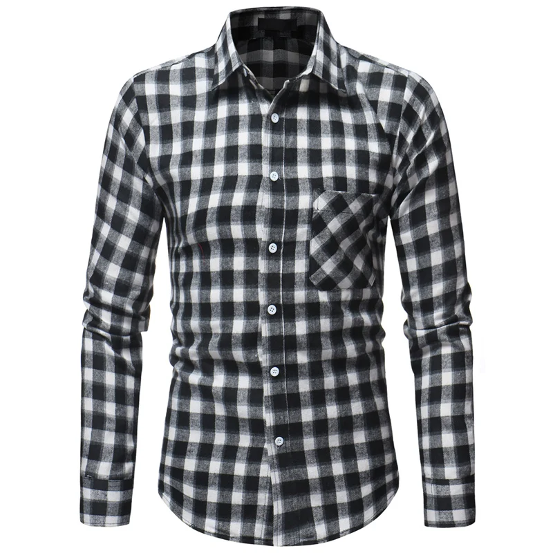 Plaid Shirt Brand Men's Autumn Long Sleeve Men Casual Shirts High Quality Cotton Clothing | Мужская одежда