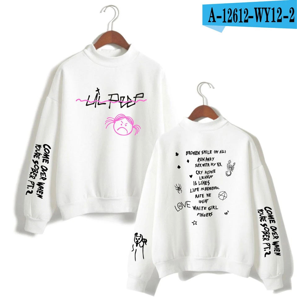 Lil Peep Толстовка с принтом Мужская и женская одежда с длинным рукавом Весна хип-хоп толстовка Корейская уличная Мужская Уличная одежда - Цвет: white