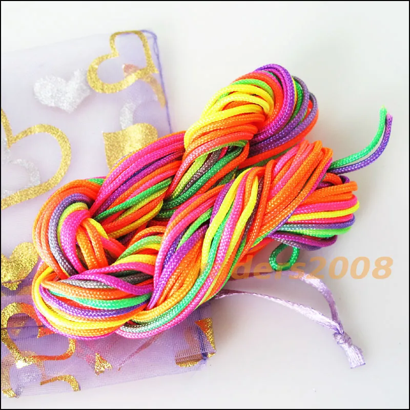 Радужный цвет 15 м/рулон 1 мм китайская нейлоновая нить для завязывания узлов шнур
