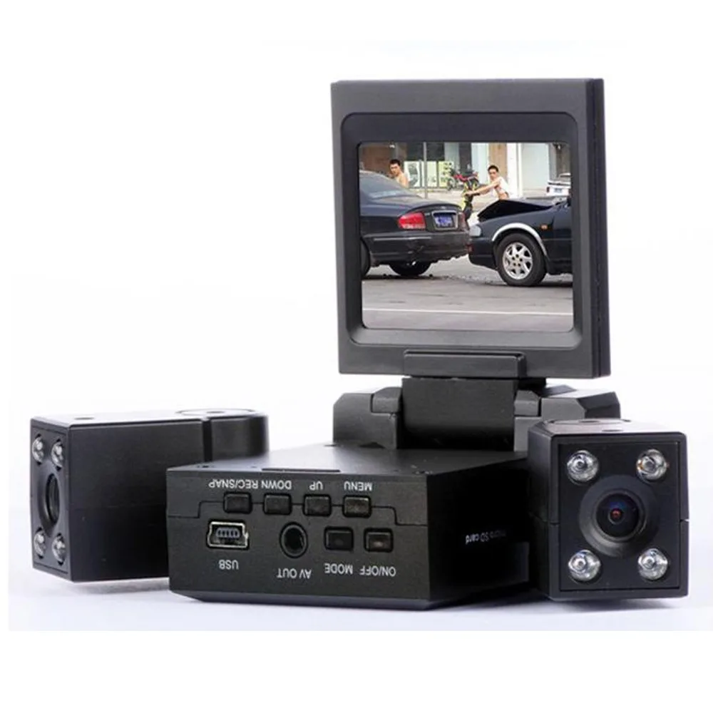 Двойной объектив Видеорегистраторы для автомобилей Камера 2 дюймов ЖК дисплей