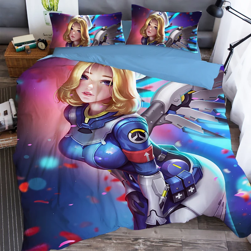 Overwatch 3D комплект постельного белья пододеяльники наволочки OW Overwatch игры Одеяла комплекты постельного белья Постельное белье Комплект постельного белья
