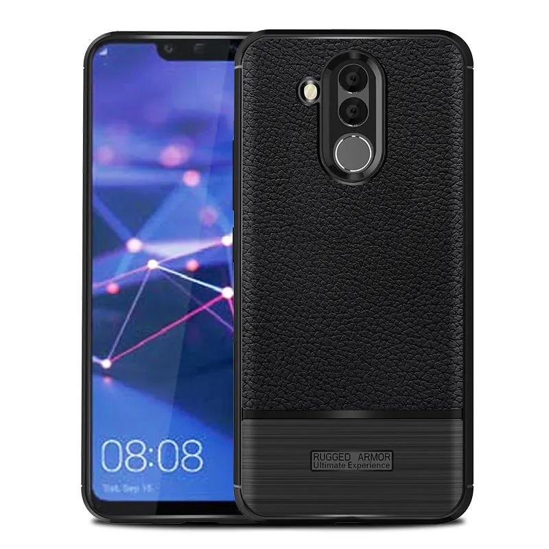 Силиконовый чехол для телефона углеродного волокна крышки на мате 20 лайт huawei Коврики 20 Pro Lite Коврики 20 20Pro 20 Lite Коврики 20 Lite 4/6 64/128 GB свет бампер - Цвет: Black