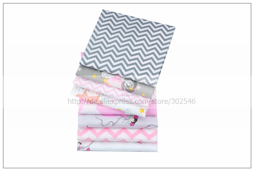 Shuangshuo Cut Cartoon Cotton Tissus Fabric Patchwork Fabric Fat Quarter Bundles Fabric For Sewing Doll Cloths 40*50cm 8pcs/lot