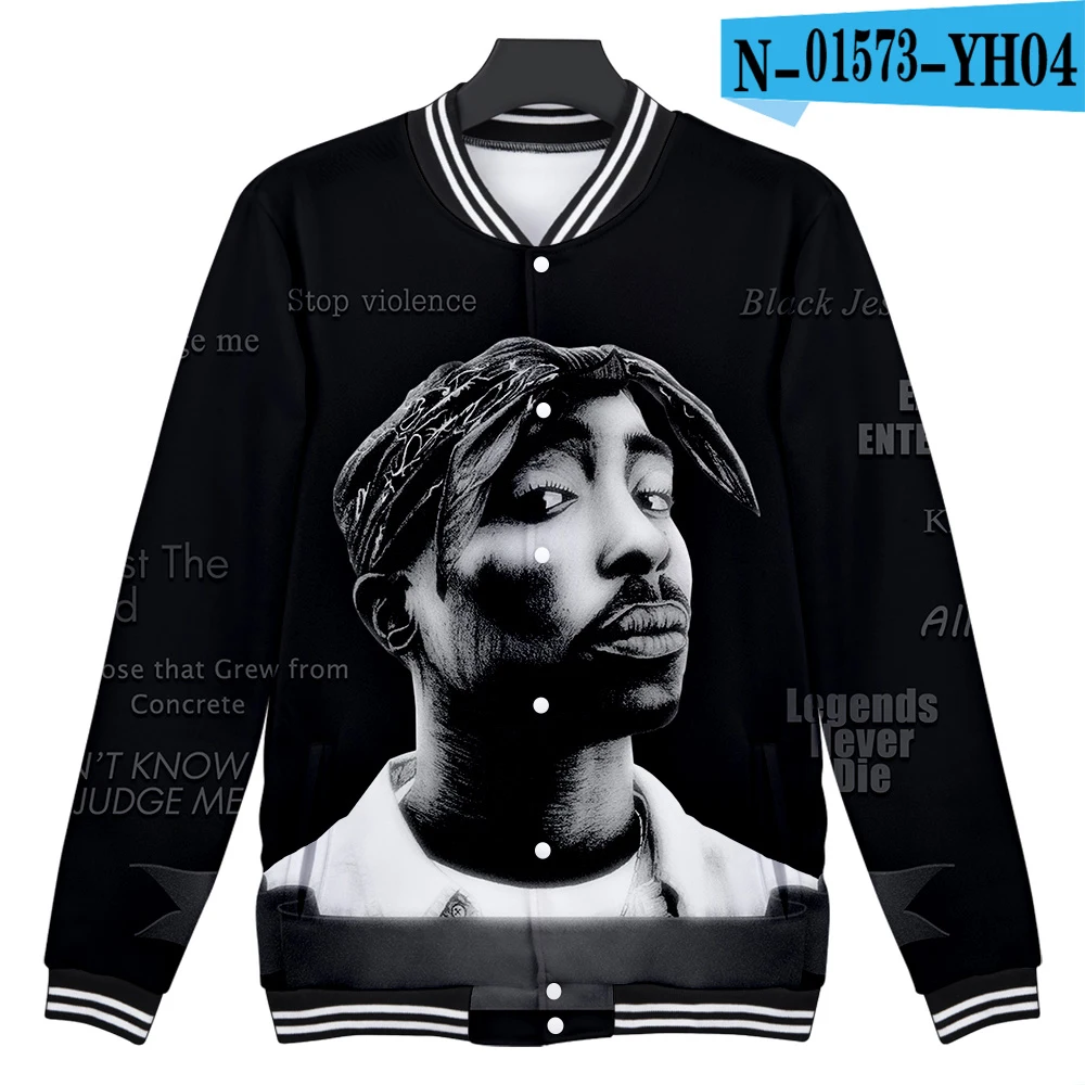 picture color 3d бейсбольная куртка модная хип хоп 2pac принт мужские и женские повседневные толстовки с длинным рукавом 3D толстовки куртки пальто Топы - Цвет: picture color