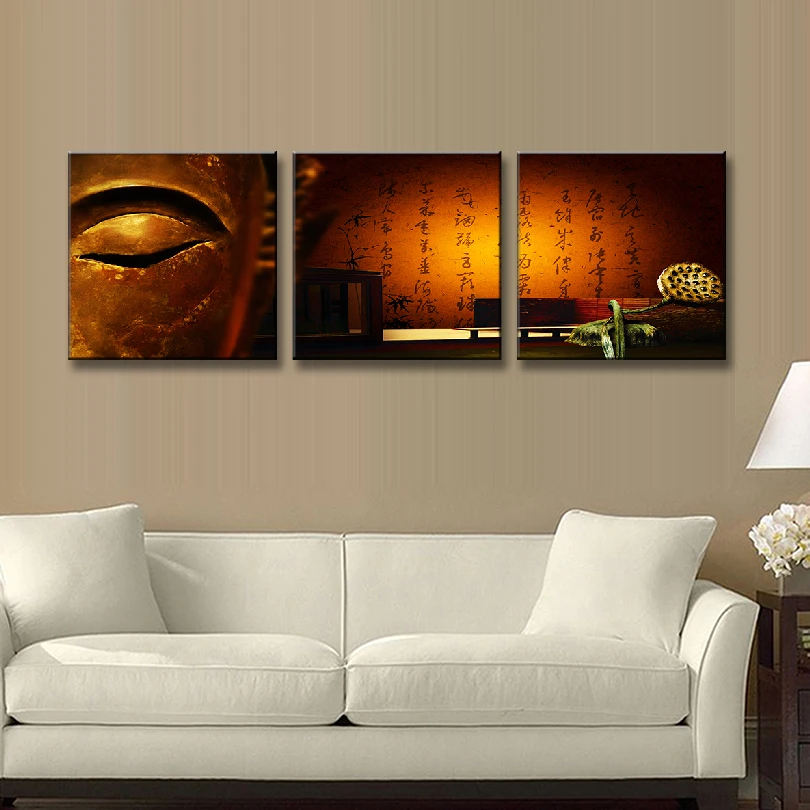 3 шт./компл. абстрактные Водяные лилии и Сутра коричневый настенное искусство