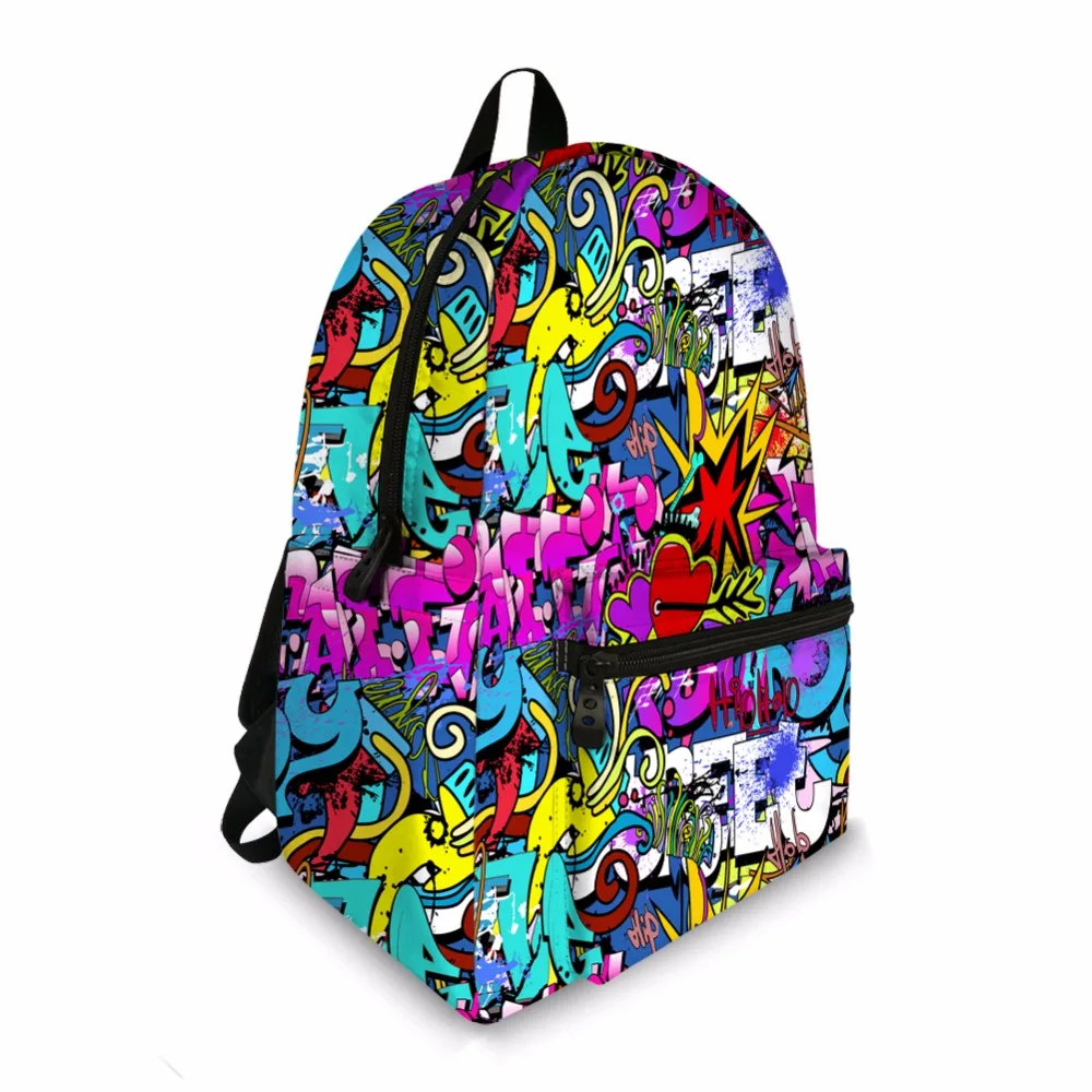 Jeremysport милый холщовый школьный рюкзак с граффити свободный стиль на плечо для