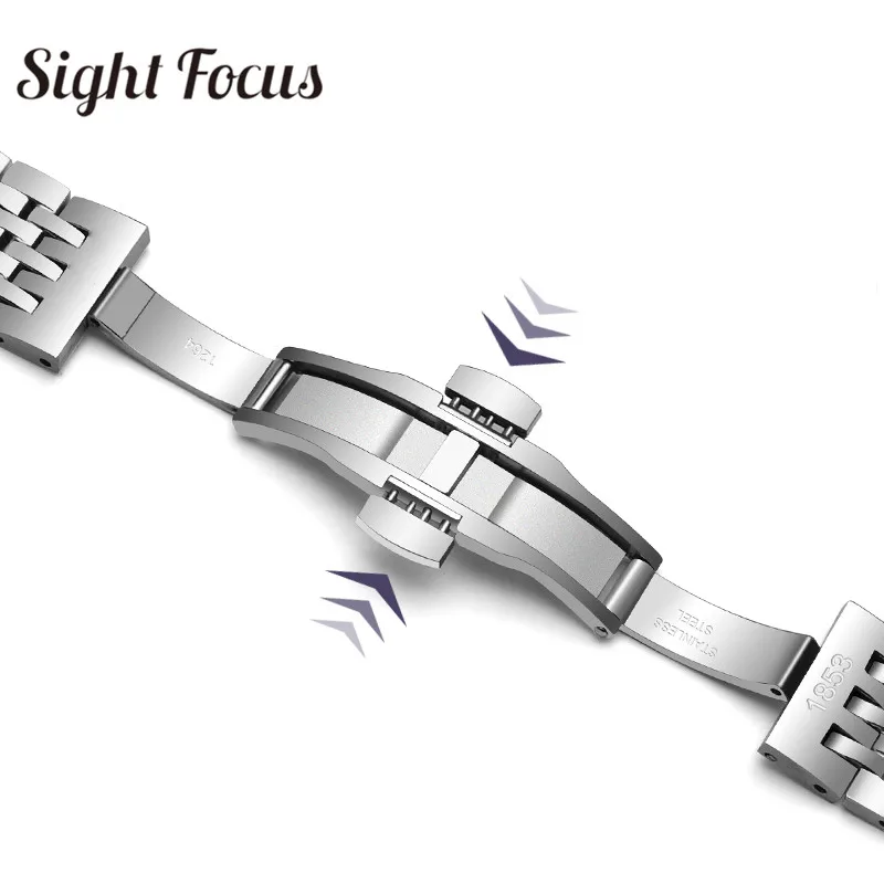 Изогнутый концевой ремешок для часов Tissot T41 T006 металлический из нержавеющей