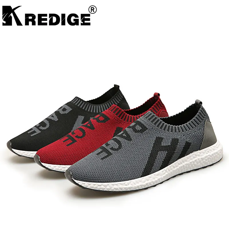KREDIGE Breathable Net Lazy Foot Pedal Men's Shoes New Slip-On Alphabet Splicing Light Stretch Fabric Big Size Men | Обувь