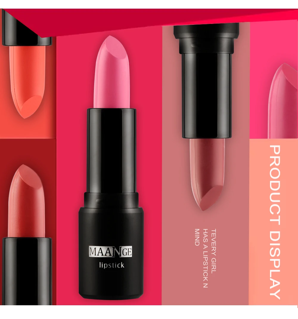 MAANGE Pro Lips Makeup увлажняющая матовая губная помада сексуальная водостойкая стойкая легкая в носке губная помада блеск Косметика 12 цветов