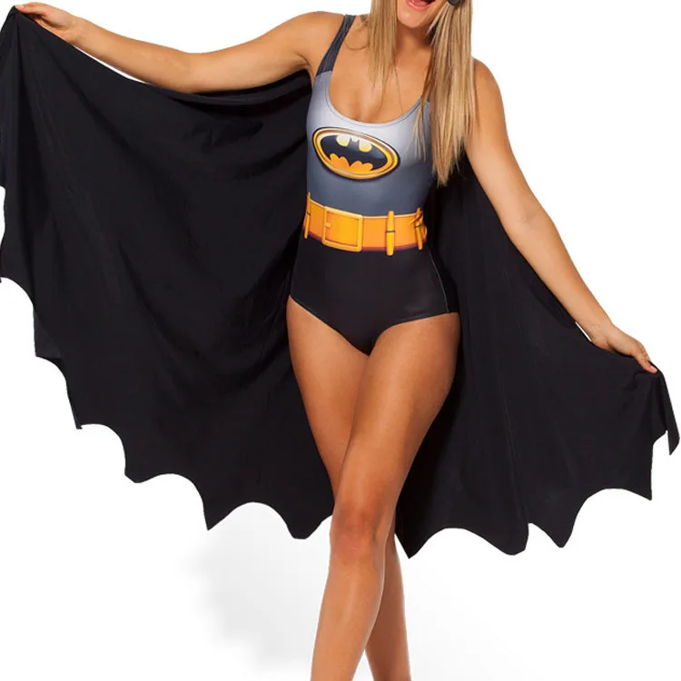 2016 Новый Женский Один Купальник Бэтмен 3D Цифровая Печать Сексуальная Монокини