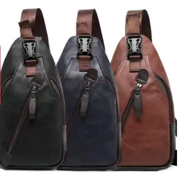 Новая Корейская версия pu кожаная мужская нагрудная сумка модная сумка через плечо сумка