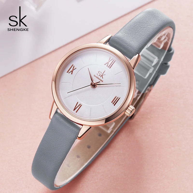 Shengke Fashion Women Watches Leather Strap Ladies Quartz Watch Casual Montre Femme 2019 Female Clock Relogio Feminino | Наручные часы