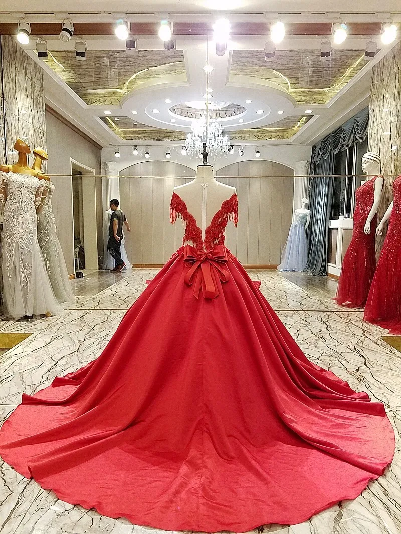 Модное Вечернее платье Красное атласное с бисером 3D цветочным принтом на молнии
