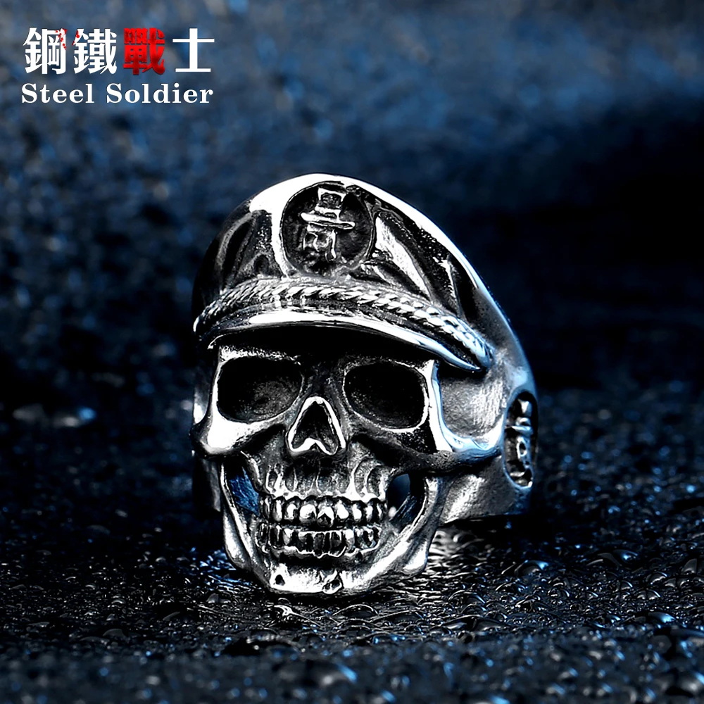 Мужское кольцо из нержавеющей стали с черепом в стиле панк | Украшения и