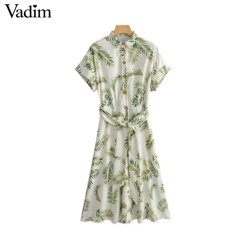Vadim женское платье миди с принтом и бантом поясом отложным воротником платья до
