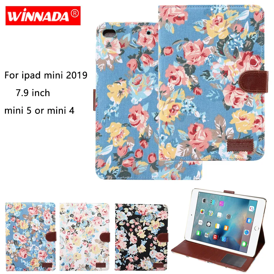 Чехол для планшета для ipad mini 7,9 дюймов цветочная ткань capa coque отделения для карт чехол для Apple ipad mini 4 чехол для ipad mini 5