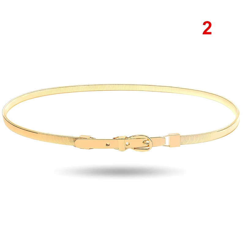 

Women Party Dress Waist Belt Metal Buckle Hollow Bow Stretchy Slim Thin Strap Waistband FS99