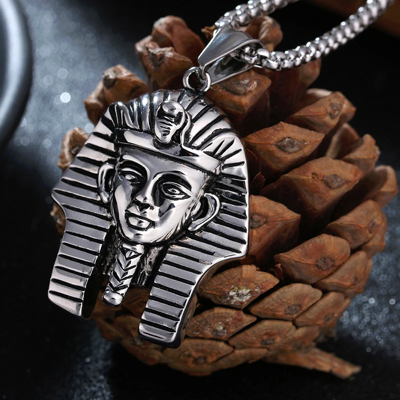 

Hiphop/Rock Egypt Charm Necklace Pharaoh King Men Stainless Steel Necklaces Pendants Ancient Style Women New Vintage Jewelry