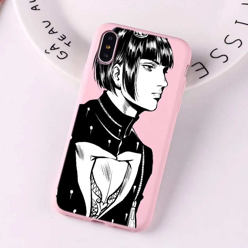 JOJO 39 s причудливые Приключения японский чехол для телефона аниме для iPhone 7 8 6 plus 6s X XS max XR 5 5S SE розовый белый цвет