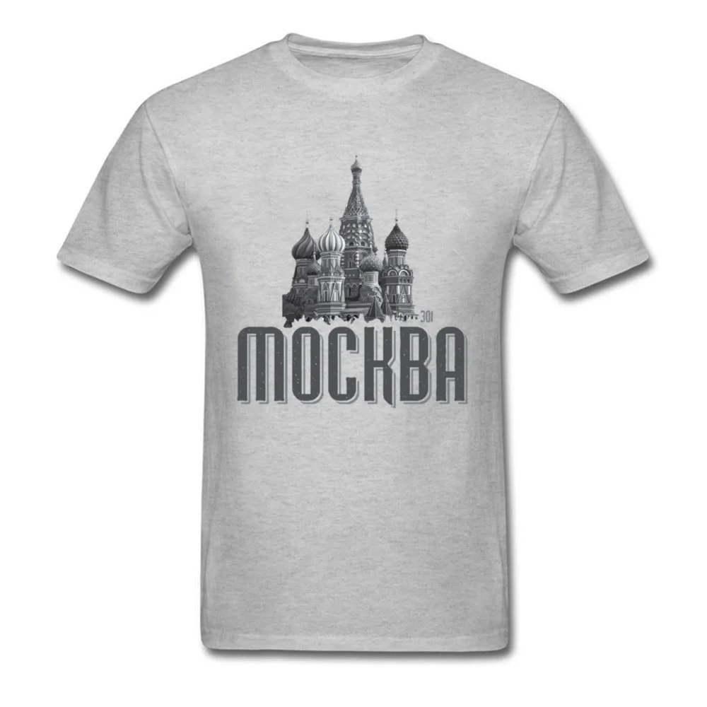 Мужская серая футболка Mockba футболки Москвы классические топы с принтом зданий