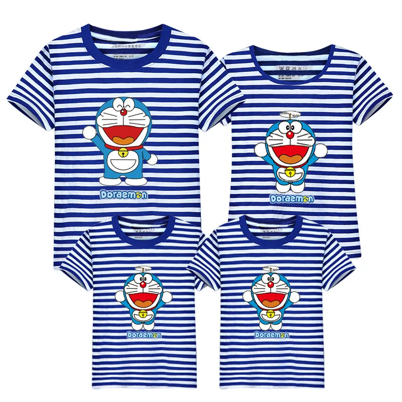 1 шт. мать и дети дочь одежда семья посмотрите doraemon блузка майка отец сын рубашка
