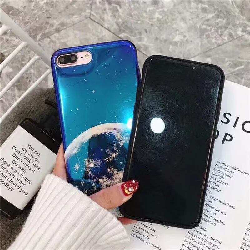 Zxtrby Blu-Ray Телефон чехол для iPhone 6 S 7 8 Plus X XS XR Max Мода Лазерная земля мягкий IMD задняя