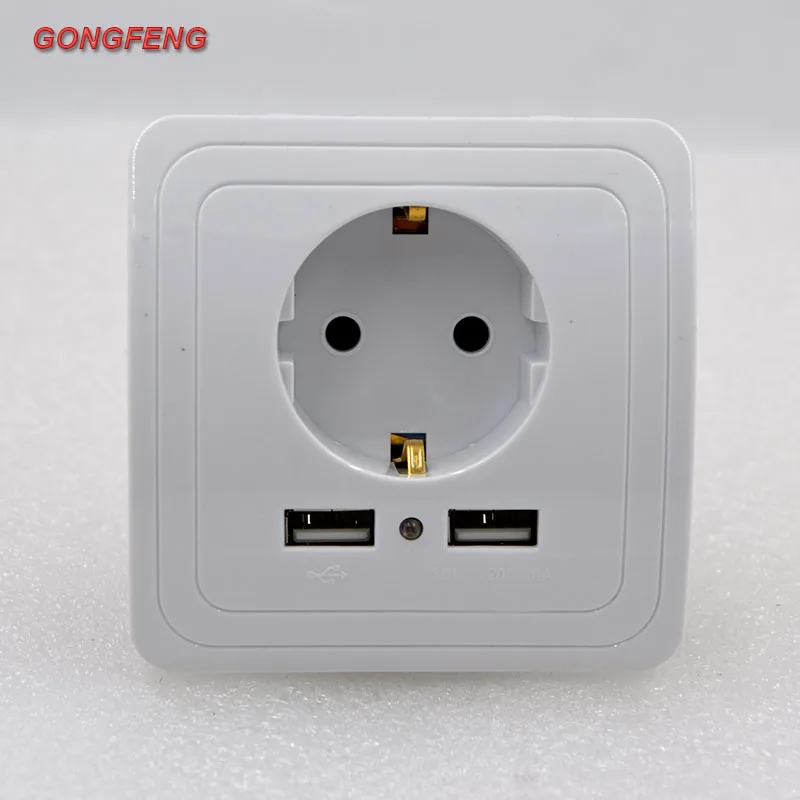 Новинка 86 розетка настенного типа с двойным USB немецкая стандартная Европейская стандартная розетка панельный кронштейн специальная