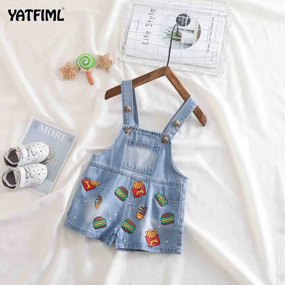 light blue YATFIML Штанишки для малышей мальчиков и девочек играть комбинезон джинсы Overoles Для детей, на лето милый комбинезон штаны для детей детские штаны - Цвет: light blue