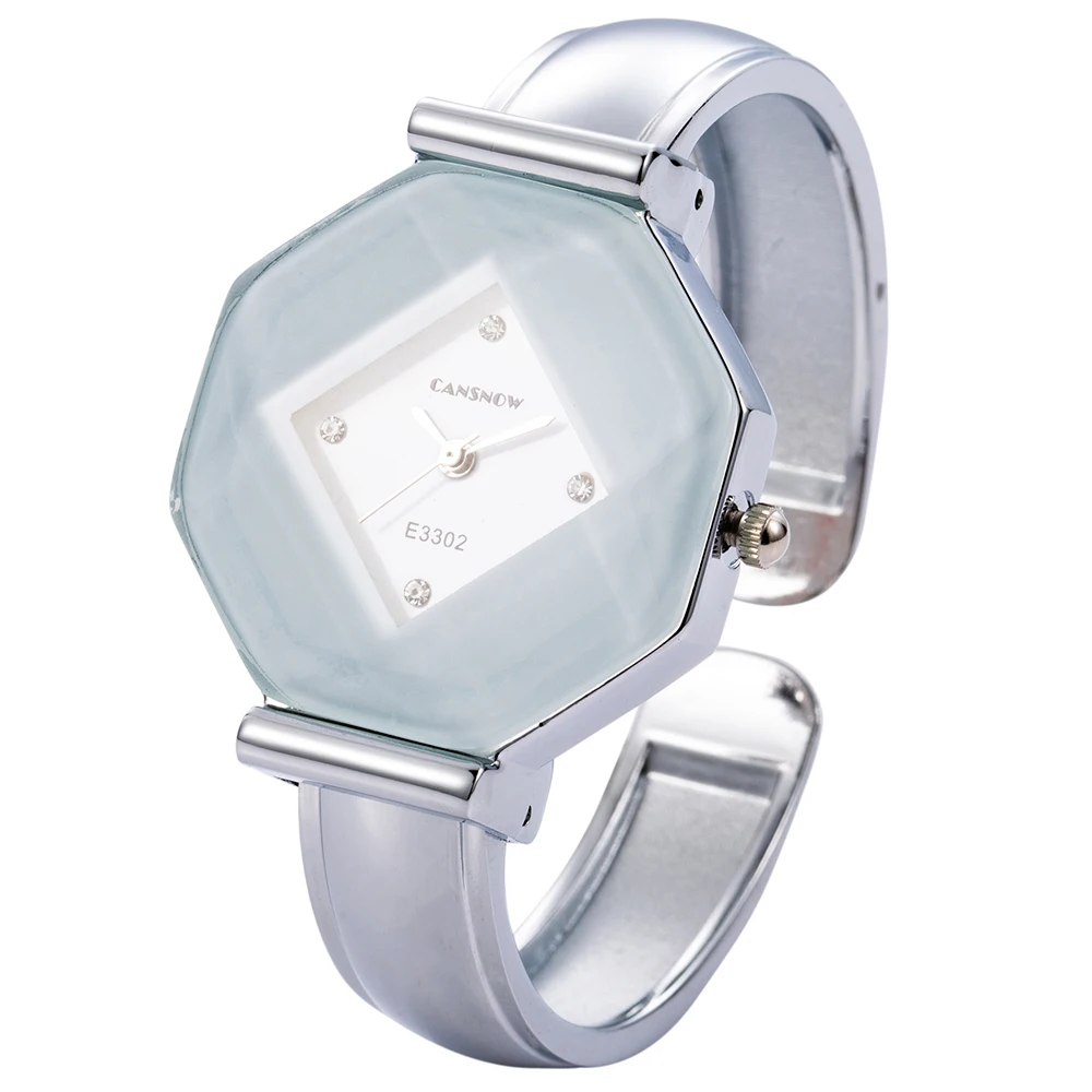 Роскошные женские кварцевые часы с браслетом из нержавеющей стали уникальной