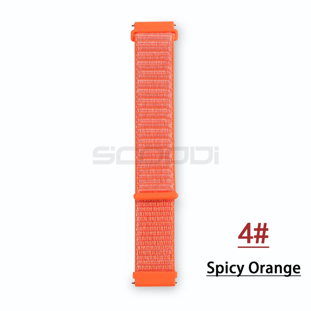 Spicy Orange Новинка, 20 мм, нейлоновый тканый ремешок для Xiaomi Huami Amazfit Bip BIT Lite, Молодежные Смарт-часы, носимый браслет, ремешок для часов Amazfit - Цвет: Spicy Orange