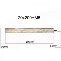 20200mm m6 magnesium anode rod for solar water heater systems with 1 copper nut