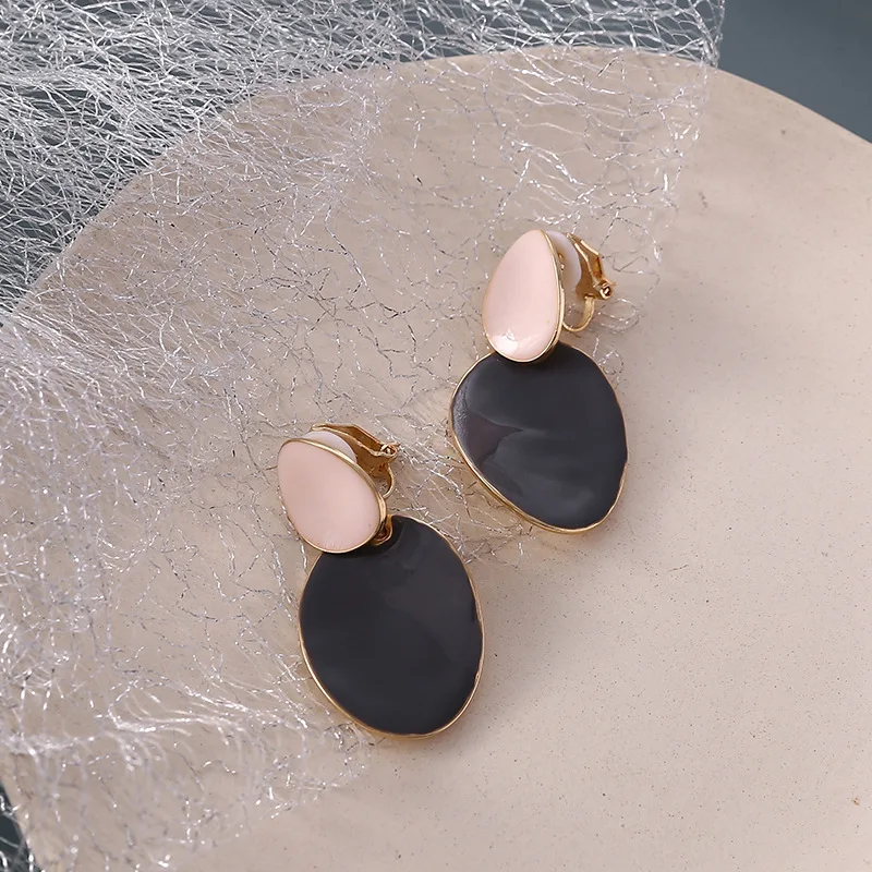 Ear clip Дизайн, креативные ювелирные изделия, высококачественные элегантные серьги, круглые золотые и серебряные серьги, серьги на свадебную вечеринку для женщин - Окраска металла: Ear clip