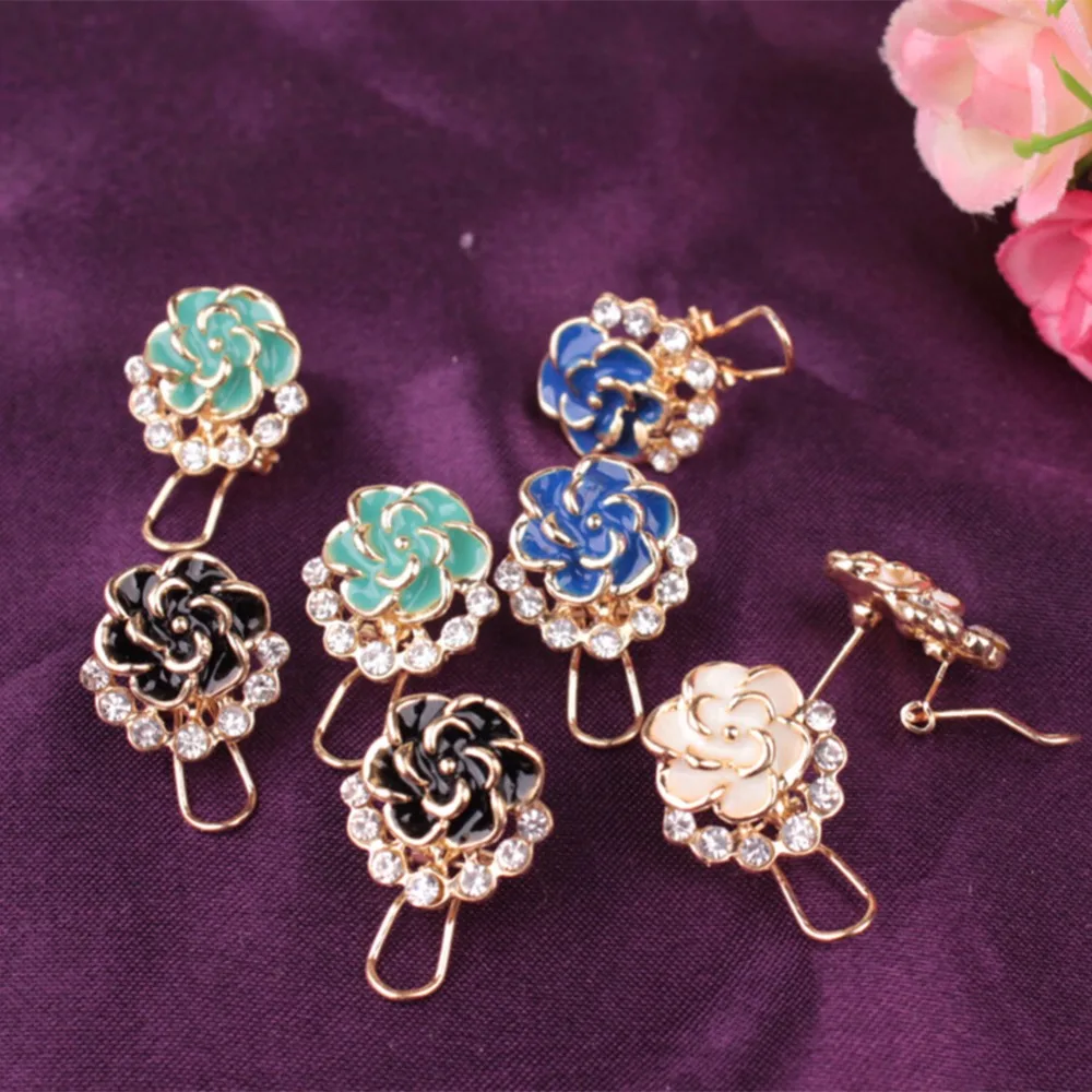 1 пара цветочных пионов женские серьги-гвоздики с кристаллами для девочек