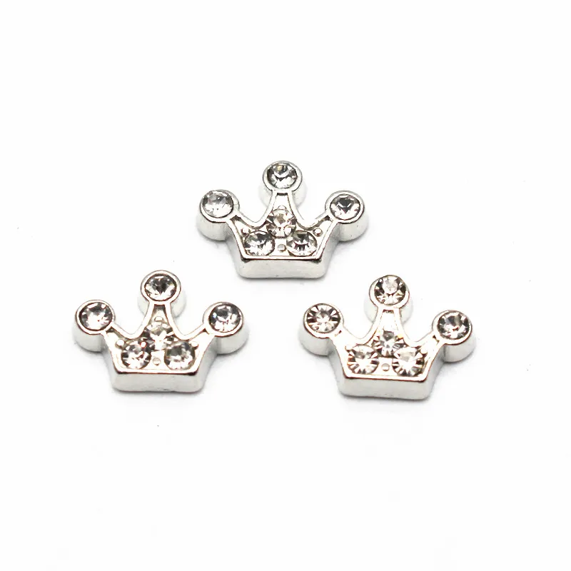 10 шт./лот хрустальные подвески в виде короны|floating charms silver|alloy charmsfloating |