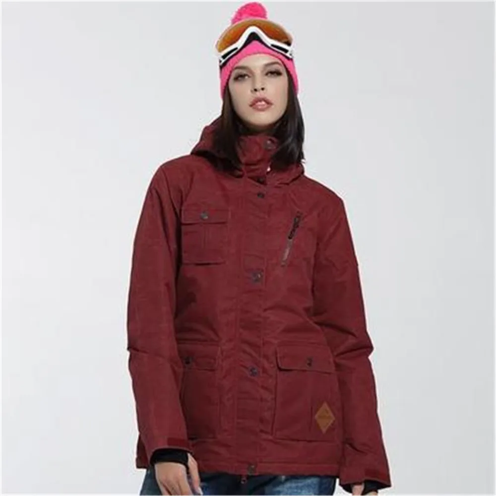 GSOU зимняя женская лыжная куртка водонепроницаемая для сноуборда плюс размер